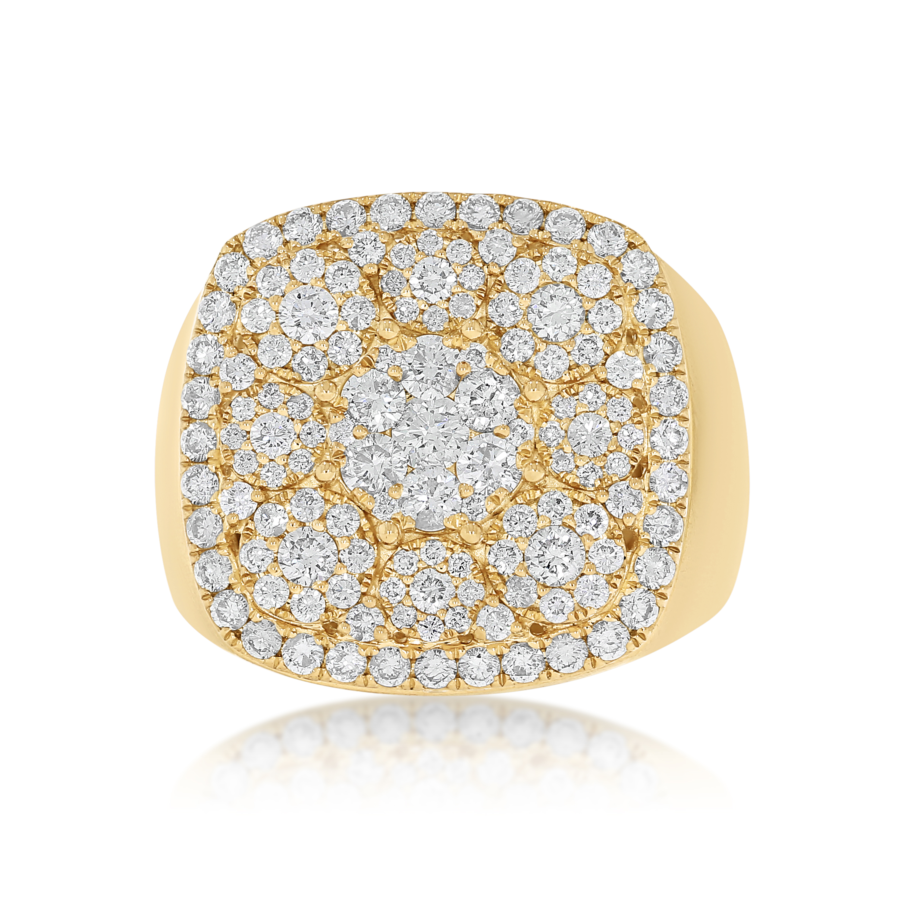 Men's Diamond Ring 3.29 ct. 10k Yellow Gold